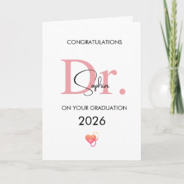 Cartão Doctor Graduation Personalized Name Class 2026