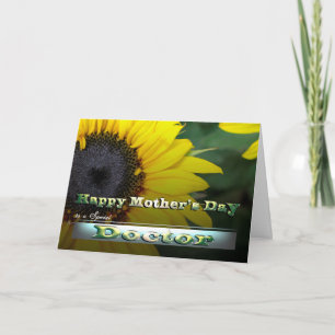Cartão Doctor Happy Mother's day Sunflower garden flower