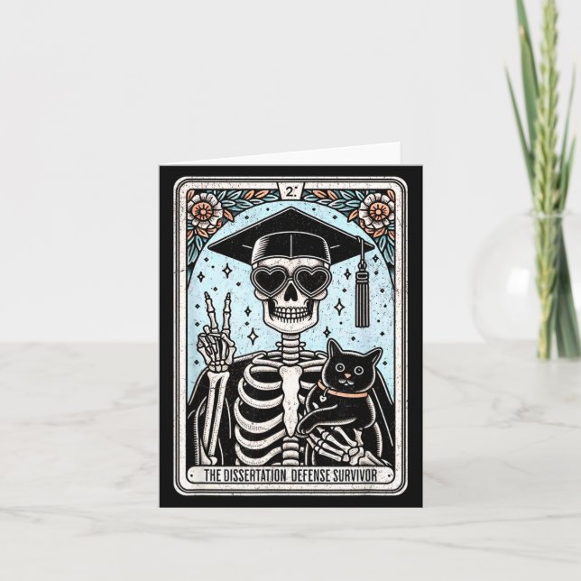 Cartão Doctorate Dissertation Phd Grad Tarot Illustration (Frente)