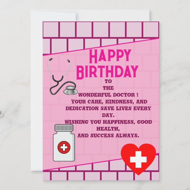 Cartão Doctor's stylish birthday (Frente)