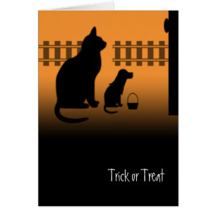 Cartão Doçura ou travessura Kittehs