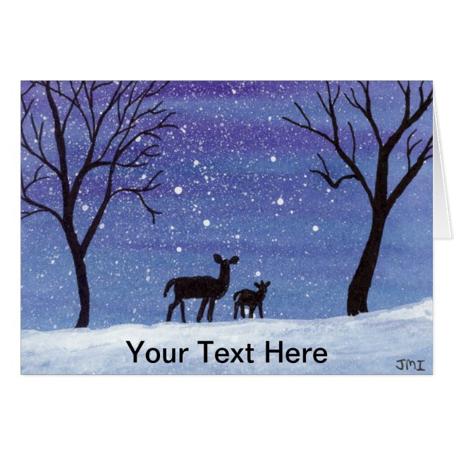 Cartão Doe e Fawn (Frente Horizontal)