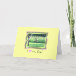 Cartão Doe & Fawn I (coração) Você Dia das Mães