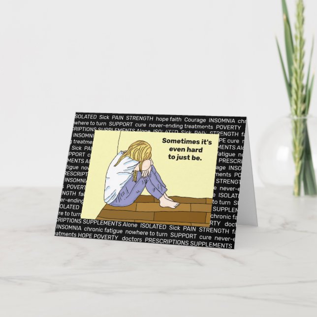 Cartão Doença Crônica, Sozinha, Isolamento, Sobrevive (Frente)