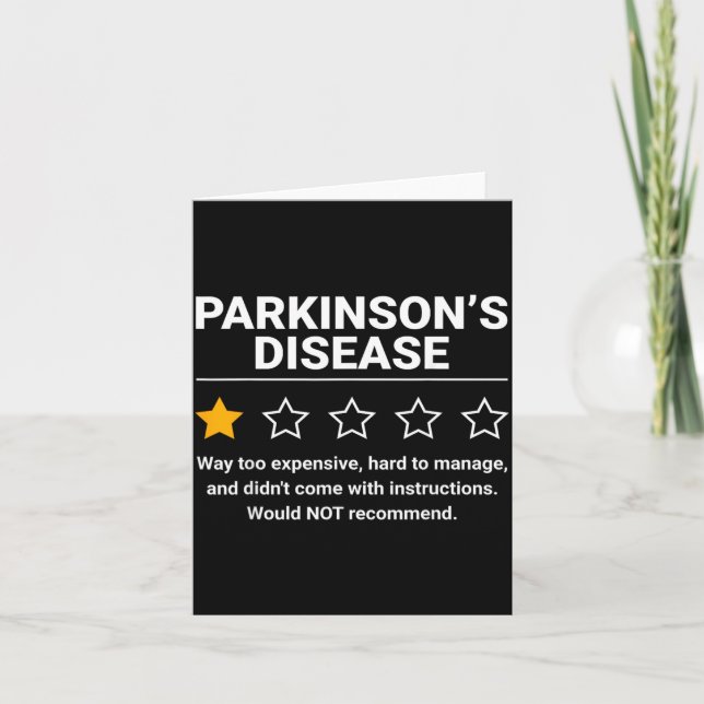 Cartão Doença de Parkinson 1 Estrela Avaliação Divertida  (Frente)