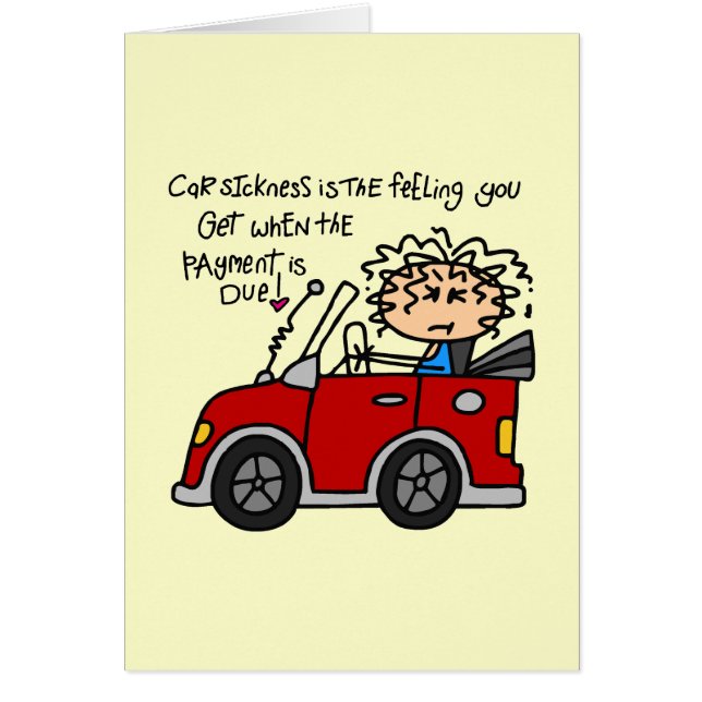 Cartão Doença Humorística Do Carro (Frente)