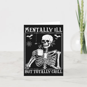 Cartão Doente Mental Mas Roupa de Halloween Totalmente Tr