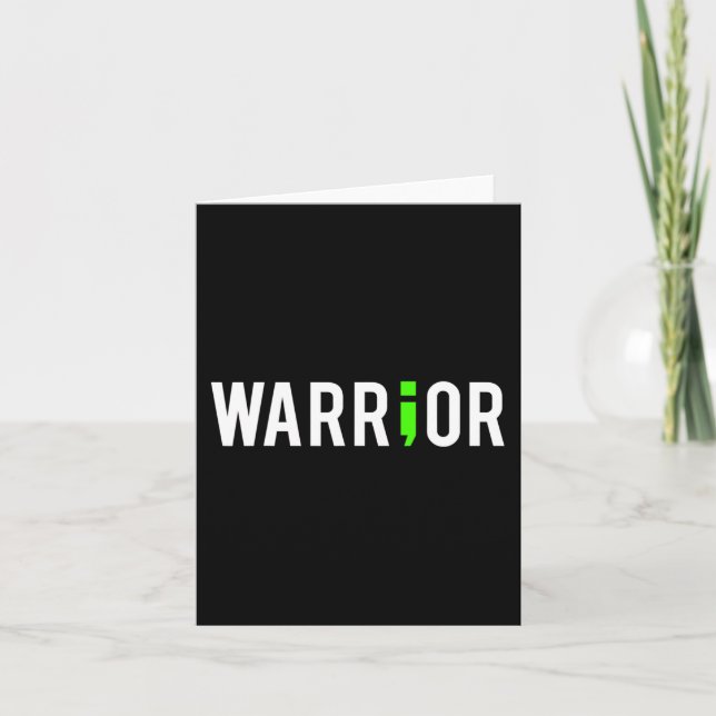 Cartão Doente Mental Semi Colon Warrior Design para S (Frente)