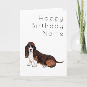 Cartão Dog Basset Hound Deco Birthday