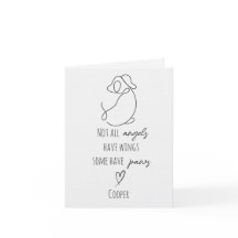 Dog Bereavement Sympathy Card with Dog Name