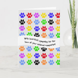 Cartão Dog & Cat Paw Print Sympathy Card