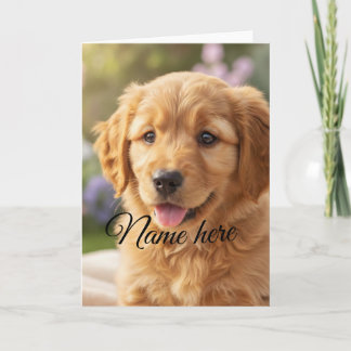 Cartão Dog cat pet name photo template simple minimal 