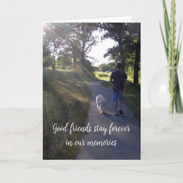 Cartão Dog Pet Photo Sympathy Rainbow Bridge Poem Card (Frente)