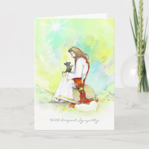 Cartão Dog Sympathy Card - Jesus with Little Dog
