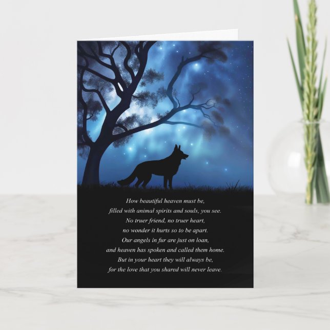 Cartão Dog Sympathy with Spiritual Poem of Heaven (Frente)