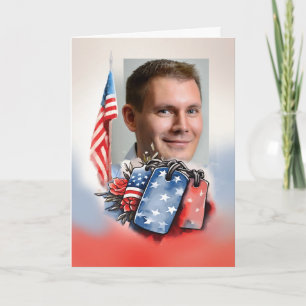 Cartão Dog tags de Dia Personalizáveis de Veteranos