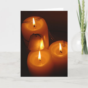 Cartão Dog tags with candles card