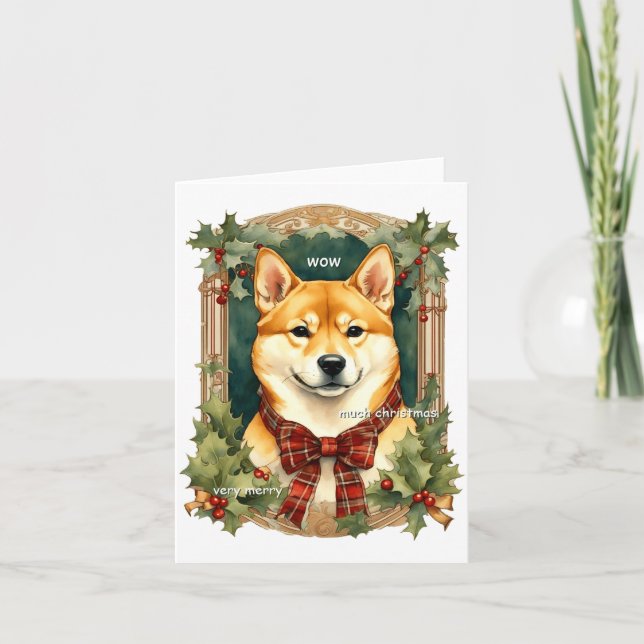 Cartão Doge Christmas Swea Shiba Inu Mens Long  (Frente)