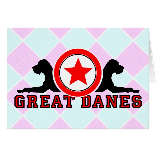 Cartão Dogs da raça Great Dane (Frente Horizontal)