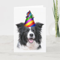 Dogs~Original Ditzy Notecard~Border Collie~B'day