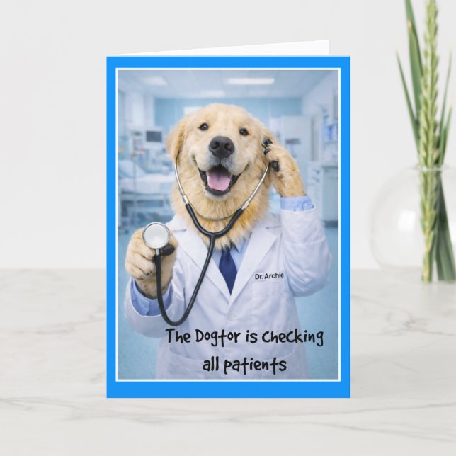 Cartão Dogtor Checking On You Get Well Card  ST-3 (Frente)