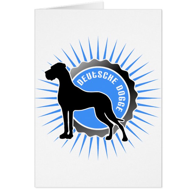 Cartão Dogue Alemão estrela azul (Frente)
