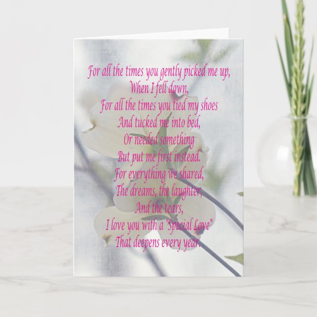 Cartão Dogwood do dia das mães (Frente)