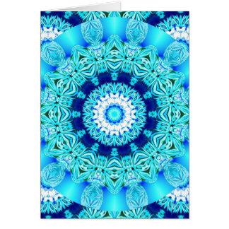 Cartão Doily azul do laço do gelo, Aqua abstrato