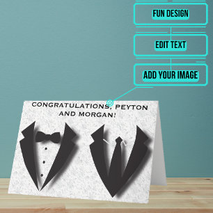 Cartão Dois Abstrato de Parabéns de Dia de Casamento