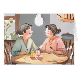 Cartão Dois amigos aproveitando o tempo juntos