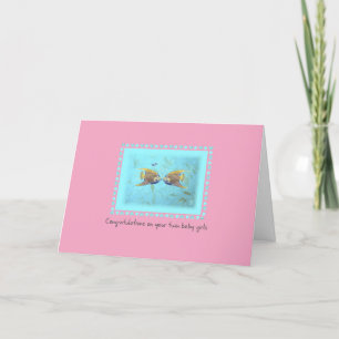 Cartão Dois Angelfish Twin Baby Girls