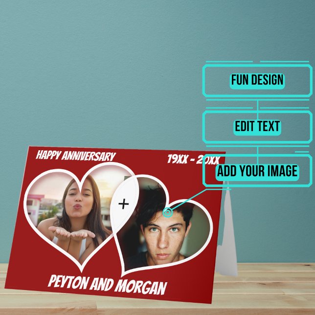 Cartão Dois anos do Coração (Your anniversary is a time to celebrate the things you love most about each other.)