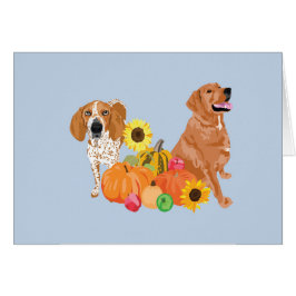 Cartão Dois cães no outono