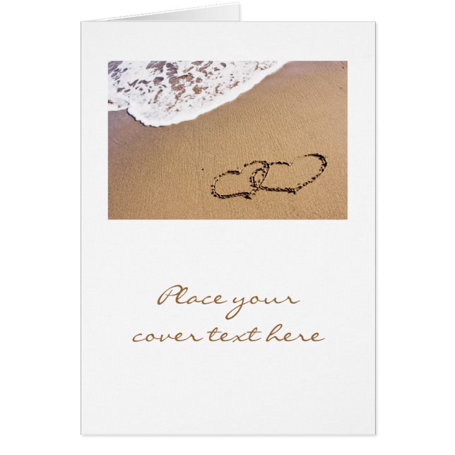 Cartão Dois Corações Na Areia (Frente)