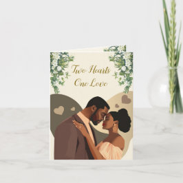 Cartão Dois Corações, Um Amor Casal Afro-Americano