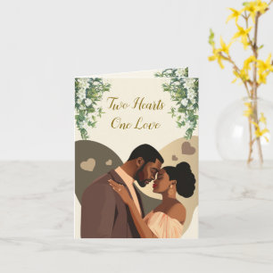 Cartão Dois Corações, Um Amor Casal Afro-Americano