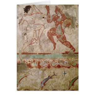 Cartão Dois dançarinos e golfinhos