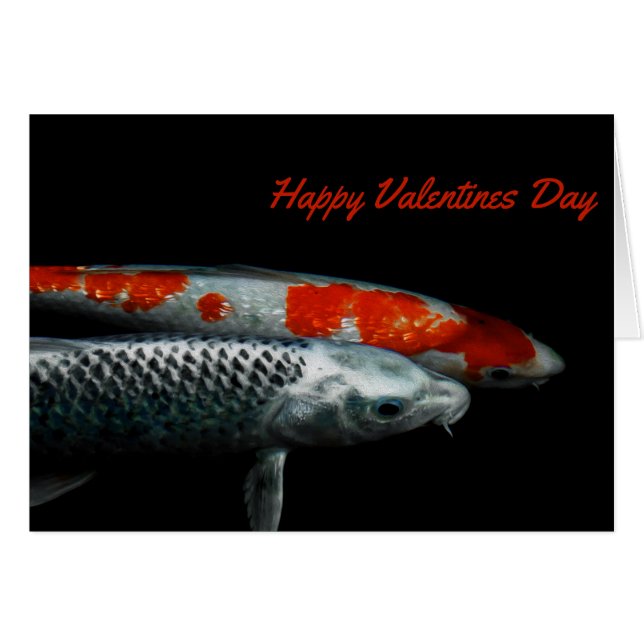 Cartão Dois Dias de os namorados de Peixes (Frente Horizontal)