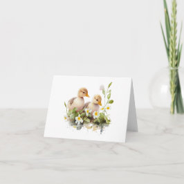 Cartão Dois Ducklings com VAZIO de Daisies