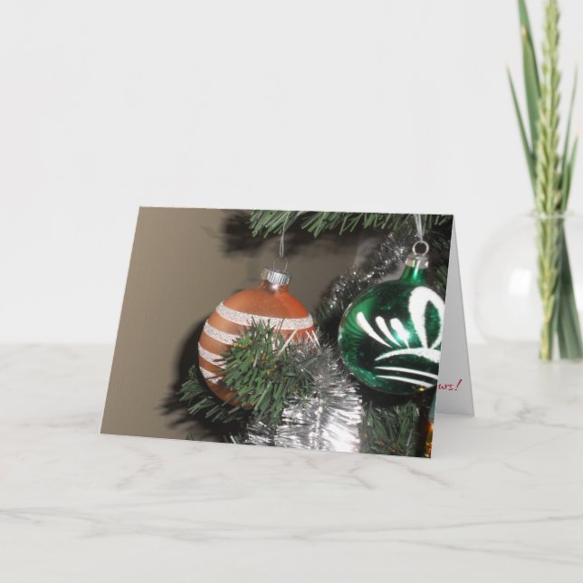 Cartão "Dois Enfeites de Natal Antigos" (Frente)