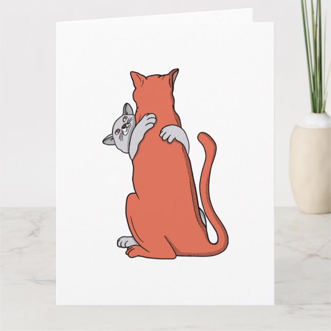 Cartão Dois Gatos Embrçam a Amizade (Frente)