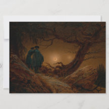 Dois Homens Contemplando a Lua à Noite