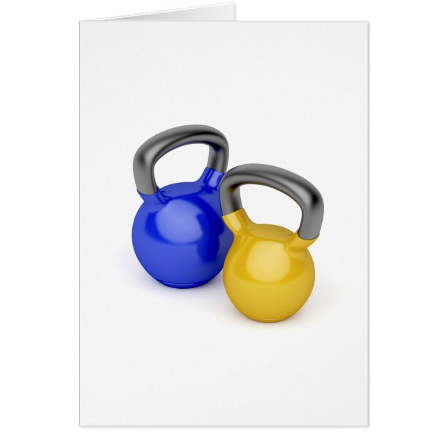 Cartão Dois kettlebells (Frente)