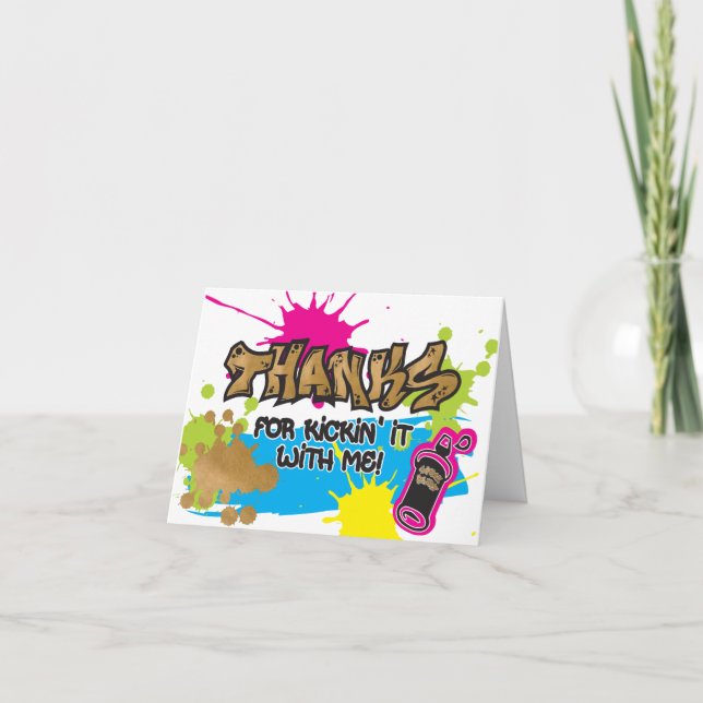 Cartão Dois Legit para Sair do Estilo de Grafite Obrigado (Frente)