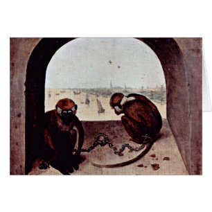 Cartão Dois macacos por Bruegel D. Ä. Pieter (a melhor