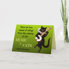 Cartão Dois Meios de Refúgio Música Gatos Schweitzer