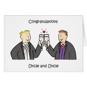 Cartão Dois noivos, parabéns masculinos alegres do