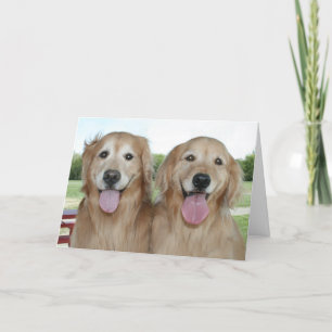 Cartão Dois Ouros Que Sorriem, Apenas Dizendo Oi