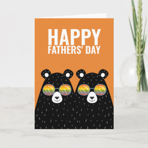 Cartão Dois Pais de Urso Feliz Dia de os pais