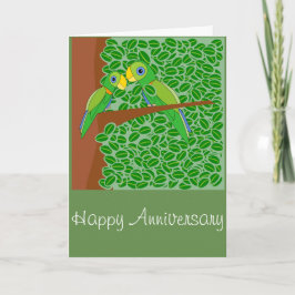 Cartão Dois papagaios de saudação de aniversário feliz